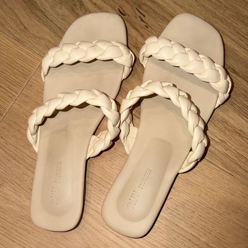 Women's Cream Braided Sandals